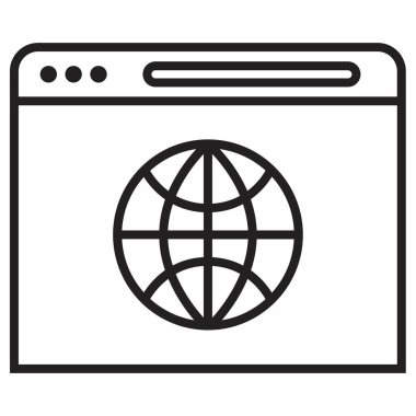 çevrimiçi web tarayıcı çizgisi vektör simgesi 
