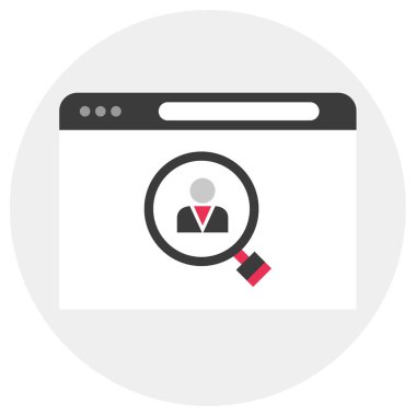 Çevrim içi Tarayıcı. Web simgesi basit illüstrasyon