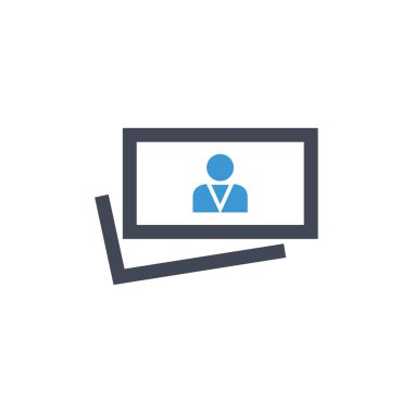 video konferans simgesi, vektör illüstrasyonu 