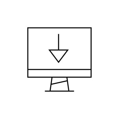 bilgisayar monitörü ikon vektör illüstrasyonu