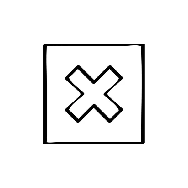 Kreuzsymbol Umrissstil Löschen — Stockvektor