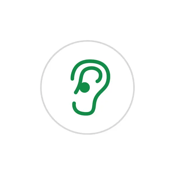 Слуховий Веб Значок Вуха Векторний Дизайн — стоковий вектор