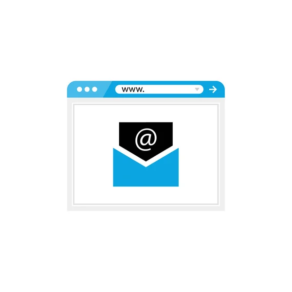 Enveloppe Avec Icône Message Électronique Sur Fond Blanc — Image vectorielle