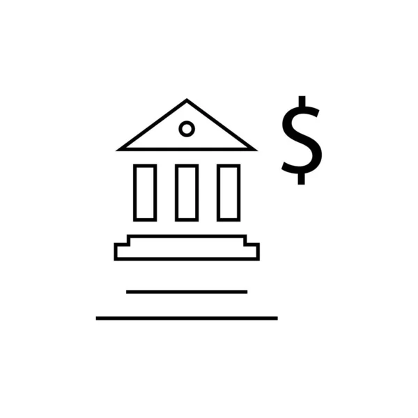 Icona Del Vettore Bancario Illustrazione Stile Linea Piatta — Vettoriale Stock