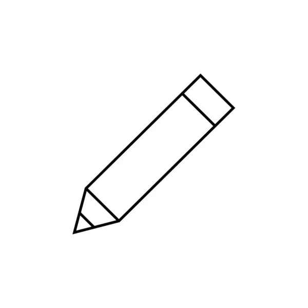 Pencil Line Black Icon Education School Concept Symbol Vector Illustration — Stock Vector