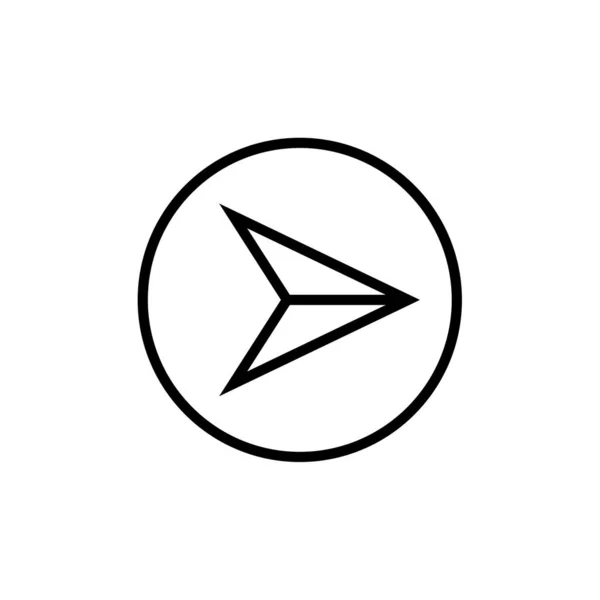 Rechts Gps Richtung Pfeil Symbol Vektor Abbildung — Stockvektor