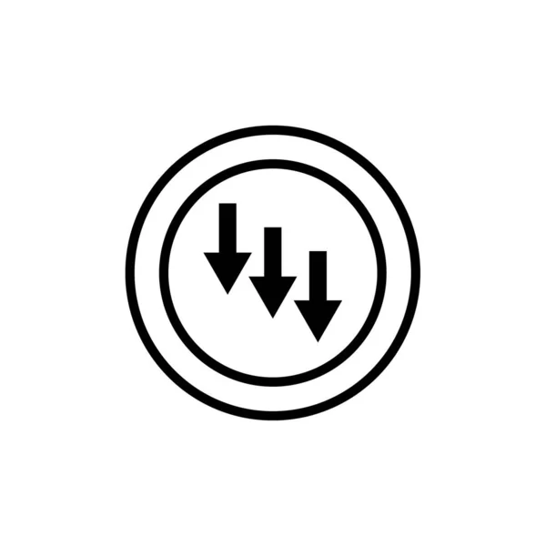 Pfeil Nach Unten Vektor Illustration Symbol Element — Stockvektor