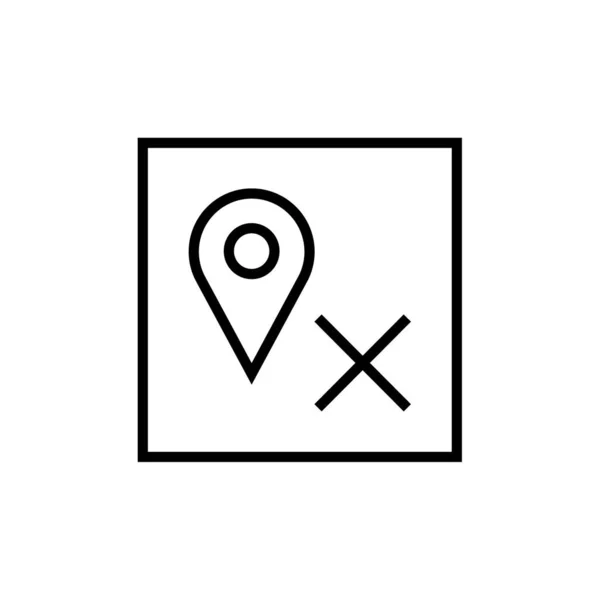 Broche Localisation Vecteur Icône Ligne Navigation — Image vectorielle