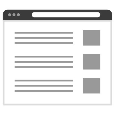 İnternet tarayıcı sayfası. ui ux 'nun basit tasarımı  