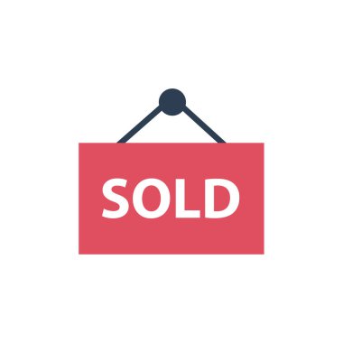 Soyut arkaplanda izole edilmiş simge satıldı 