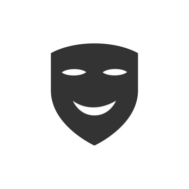 Arkaplanda beyaz çizgi maskesi simgesi. vektör illüstrasyonu