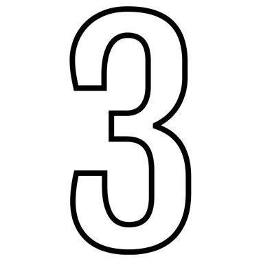 üç numaralı simge vektör illüstrasyonu