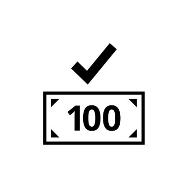 100 numara banknot vektör simgesi 