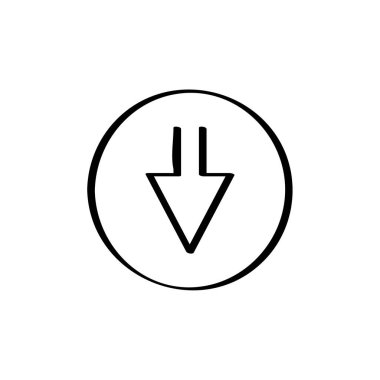 aşağı ok simgesi, indirme sembolü, vektör illüstrasyonu