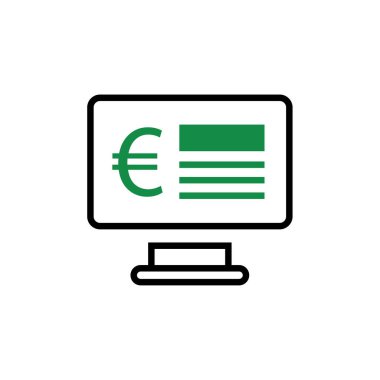 Avro para birimi ikonu vektör illüstrasyonu 