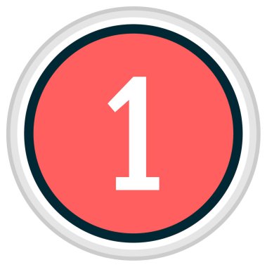 Birinci simge, vektör illüstrasyonu 