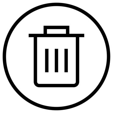 Çöp kutusu, çöp simgesi basit vektör illüstrasyonu