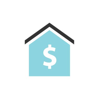 ev simgesi vektörü web ve mobil uygulama tasarımınız için beyaz arkaplanda izole edildi, dolar logosu konsepti