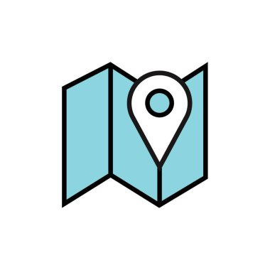 Navigasyon iğne işareti basit simge, vektör illüstrasyonu