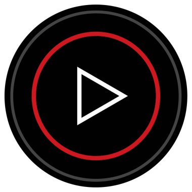 Siyah daire vektör illüstrasyonunda çalma düğmesi simgesi