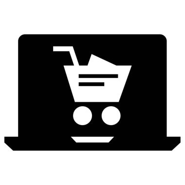 Alışveriş arabası simgesi, vektör illüstrasyonu