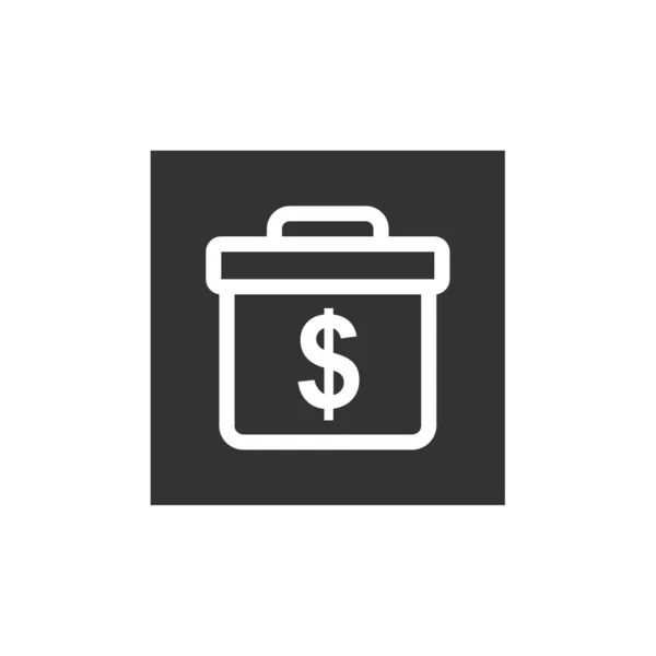 Dollarzeichen Auf Aktenkoffer Icon Vektor Illustration — Stockvektor