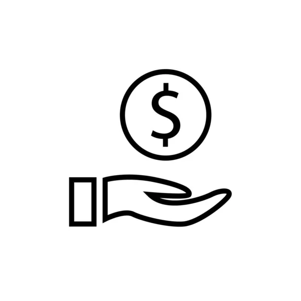 Main Tenant Icône Dollar Illustration Vectorielle — Image vectorielle