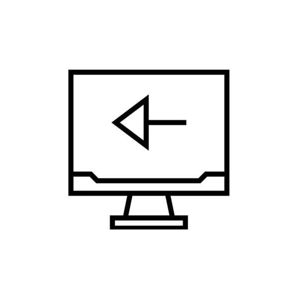 Computer Monitor Icona Vettoriale Illustrazione — Vettoriale Stock