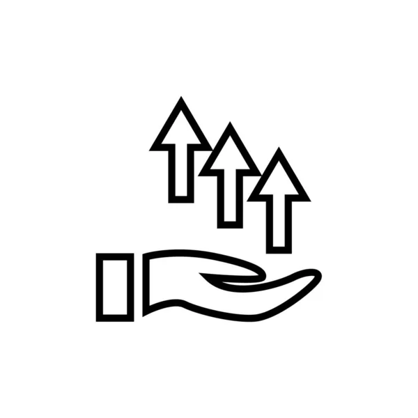 Ręka Trzymając Papier Symbolem Wzrostu Ikona Ilustracja Wektor — Wektor stockowy