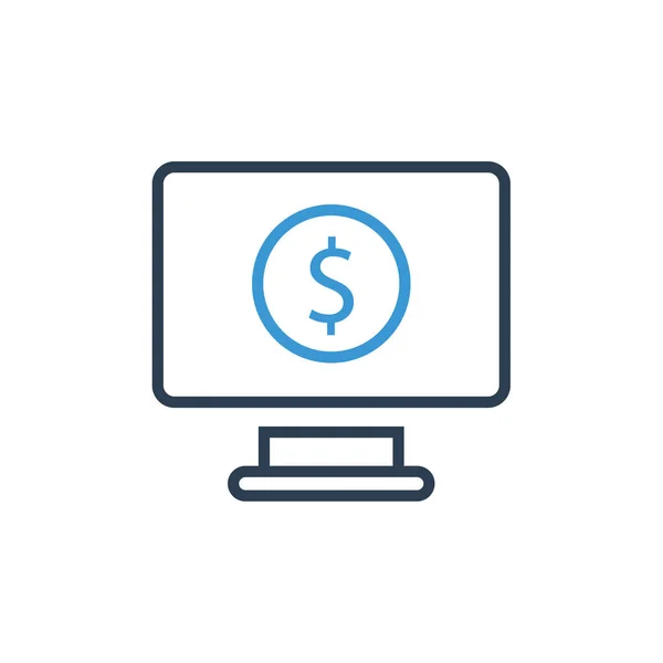 Online Money Icon Vector Illustration — Vector de stock