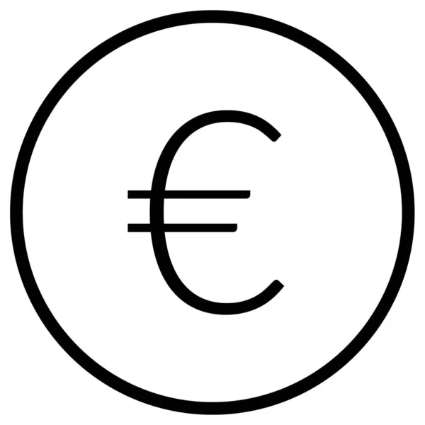 Euro Moneda Icono Vector Ilustración — Vector de stock