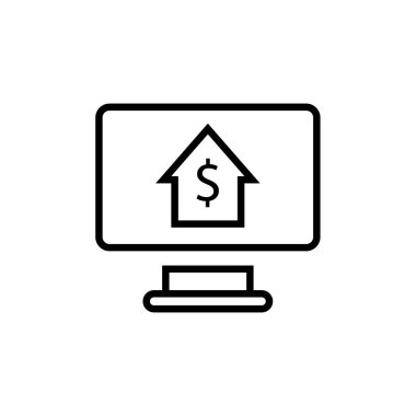 çevrimiçi para vektörü düz çizgi simgesi 
