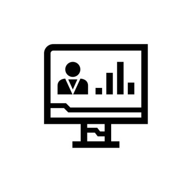 İş sunum simgesi vektör illüstrasyonu