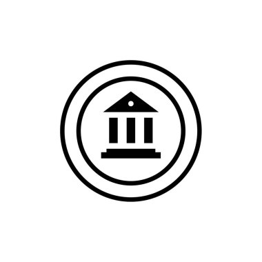 Banka binası simgesi vektör illüstrasyonu 
