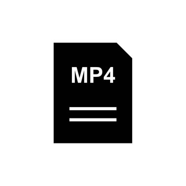 mp4 dosya biçimi simgesi, vektör illüstrasyonu basit tasarım