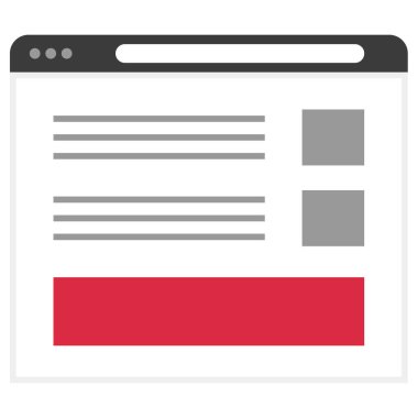 Tarayıcı. Web simgesi basit illüstrasyon