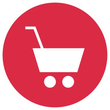 Alışveriş arabası simgesi, vektör illüstrasyonu