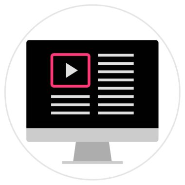 video oynatıcı simgesi, vektör illüstrasyonu 