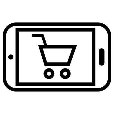 Çevrimiçi alışveriş vektörü Satırı Simge Tasarımı 