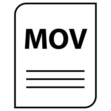 Mov veri dosya simgesinin vektör illüstrasyonu