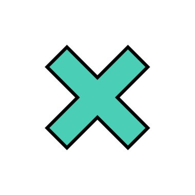 x işareti vektör tasarım şablonu 