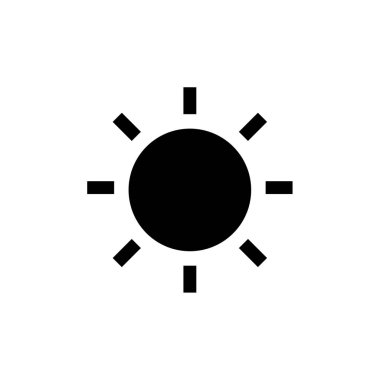 Beyaz arkaplanda izole edilmiş güneş simgesi vektörü