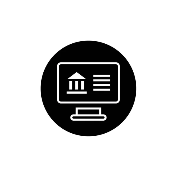 Online Banking Vector Glyph Flat Icon — Stock Vector