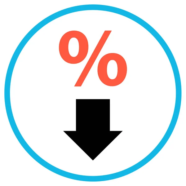 Porcentaje Descuento Plano Redondeado Vector Icono — Vector de stock