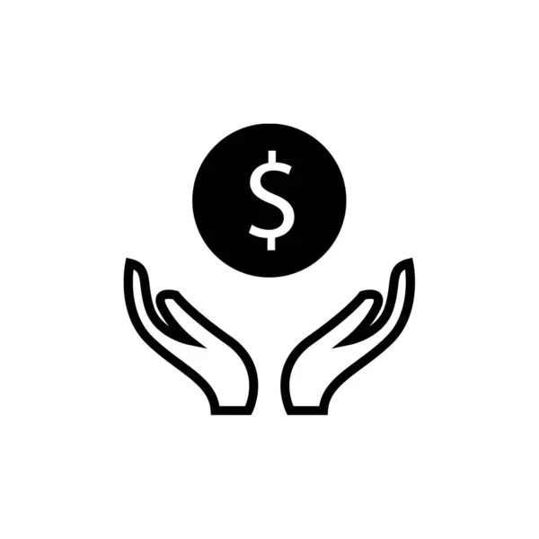 Ícone Dinheiro Nas Mãos Ilustração Vetorial —  Vetores de Stock