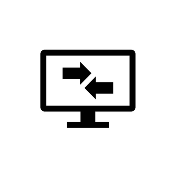 Computer Monitor Icon Flat Design Style Vector Illustration — Stock Vector