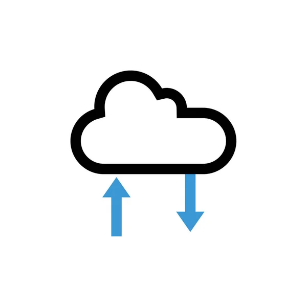Cloud Computing Icono Vector Ilustración — Vector de stock