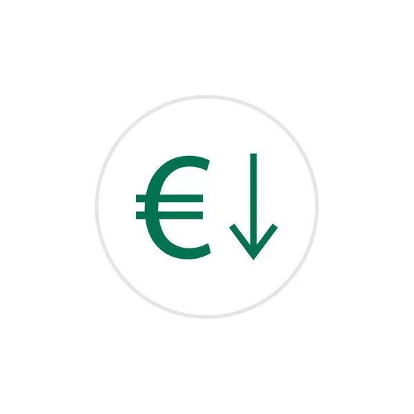 Euro Valuta Icona Vettoriale Illustrazione — Vettoriale Stock