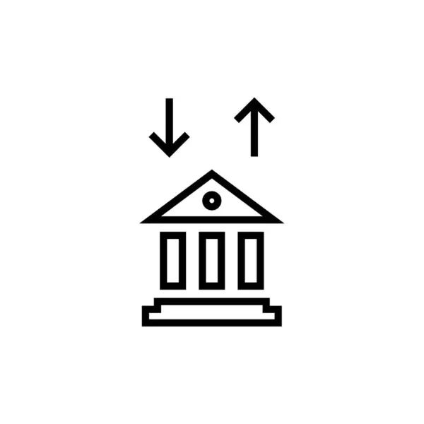 Icono Del Edificio Del Banco Estilo Moda Aislado Fondo — Archivo Imágenes Vectoriales