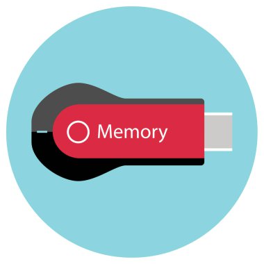 USB flash disk simgesi. Vektör çizimi. Bellek çubuğu